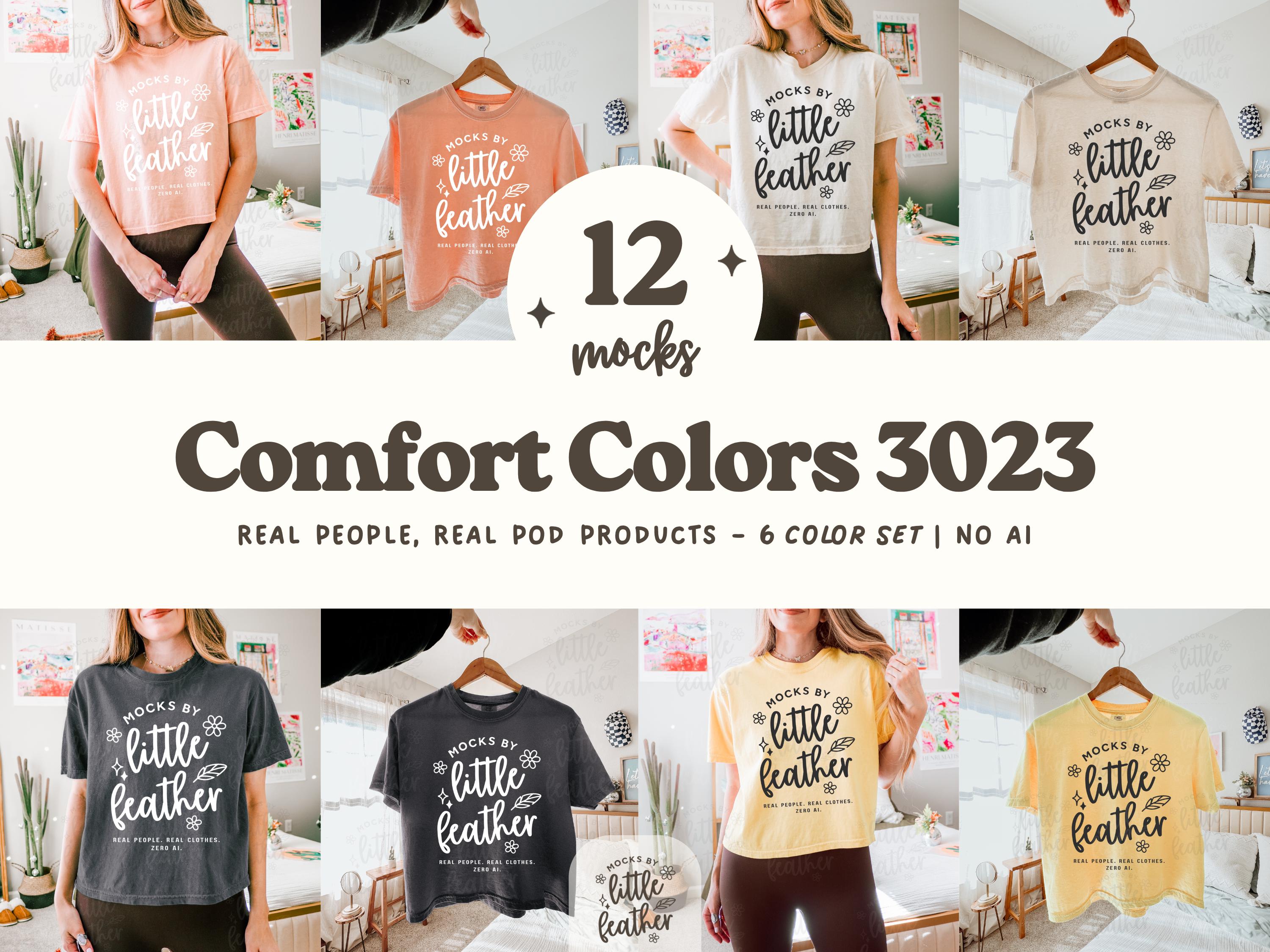 Boxy crop T-shirts mockup collage with hanging shirts and front views