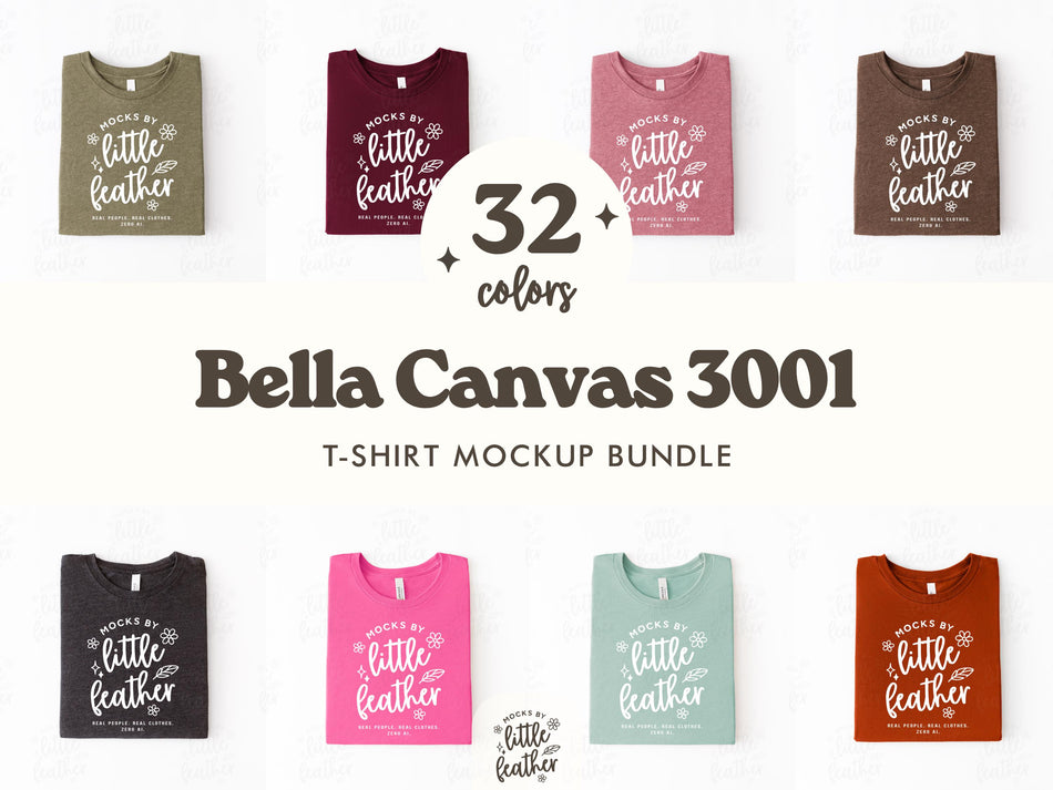 Short-sleeve crewneck t-shirts with front graphic, folded, in multiple colors