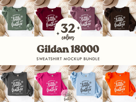 Gildan 18000 Crewneck Sweatshirt Mockup Bundle