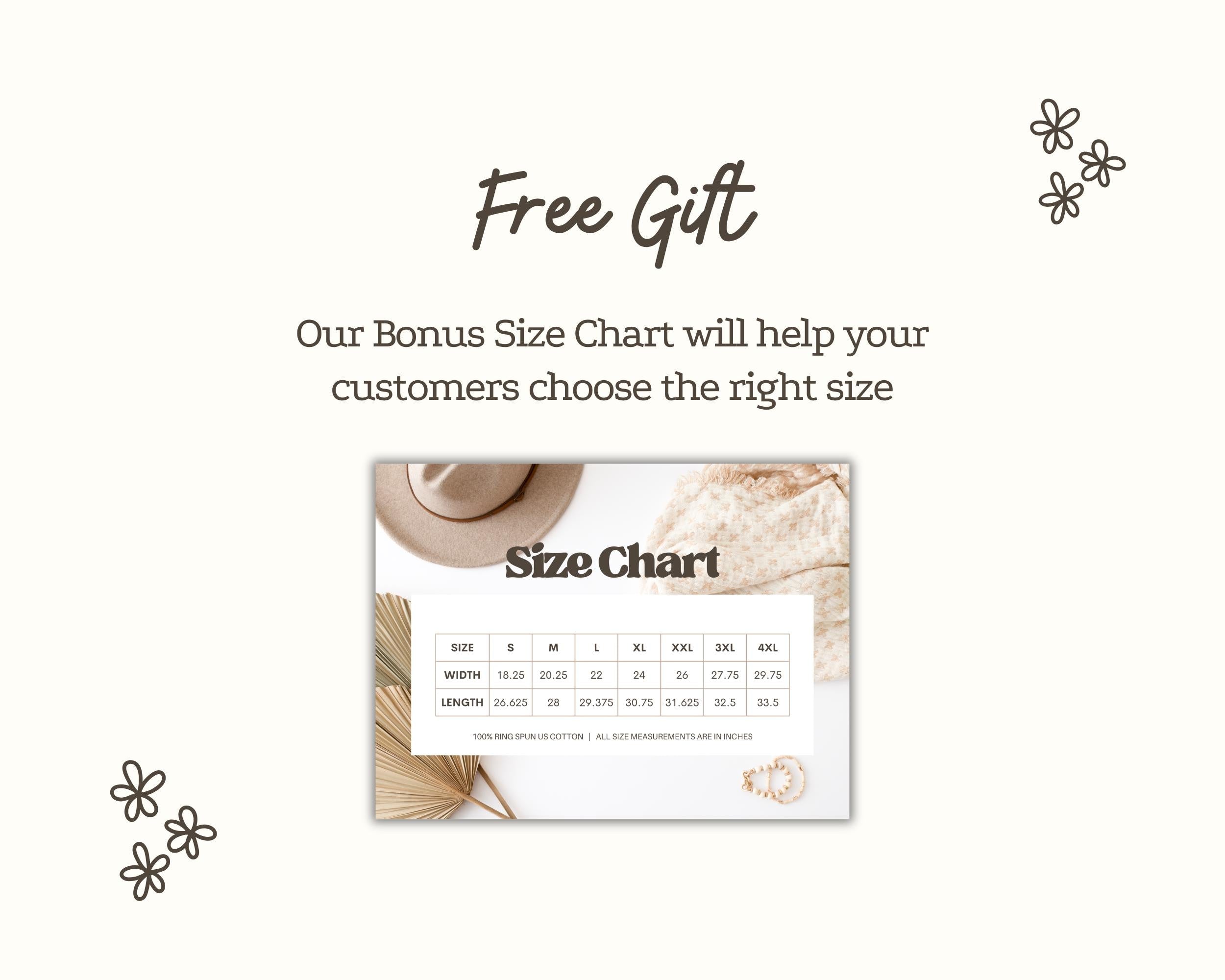 Boxy crop T-shirt size chart promo graphic
