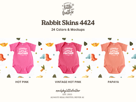 The image is a collection of three baby onesies in different colors, including pink, hot pink, and pinks, arranged in a row.