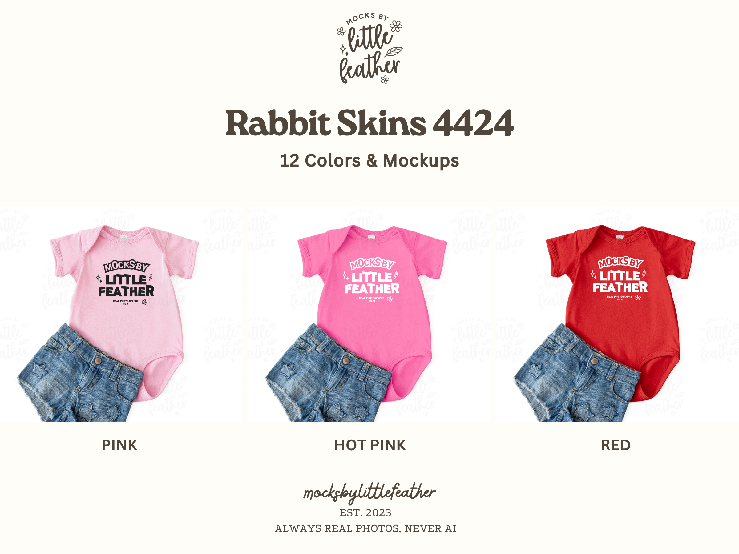 a collection of baby clothing items, including baby onesies and shorts, in various colors such as pink, hot pink, and red.