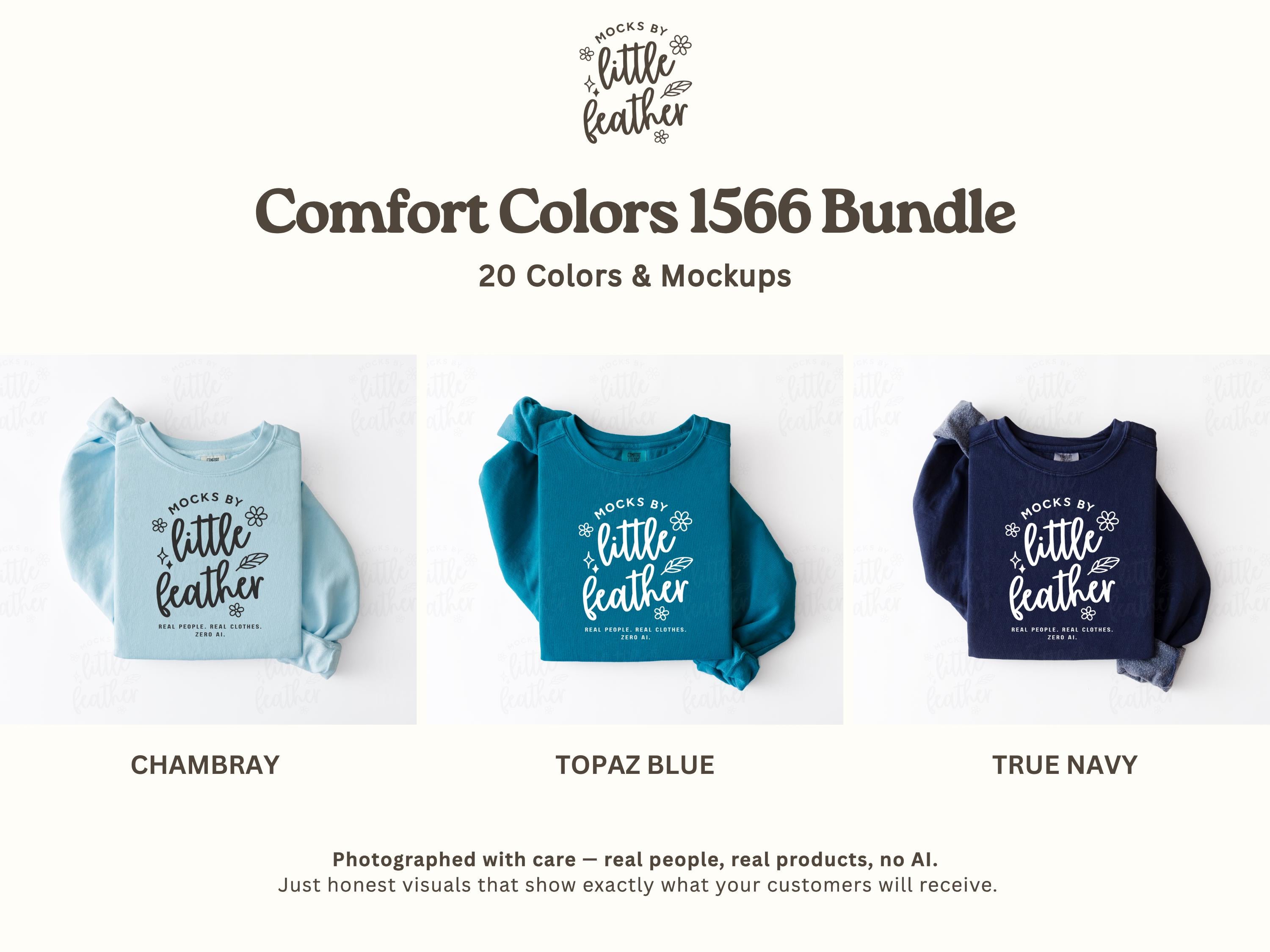 The image is a collection of three different colored tops, each with a unique design and color, arranged in a row.